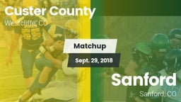 Matchup: Custer County High vs. Sanford  2018