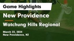 New Providence  vs Watchung Hills Regional  Game Highlights - March 22, 2024