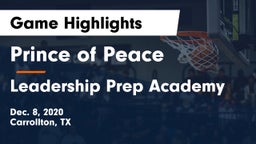 Prince of Peace  vs Leadership Prep Academy Game Highlights - Dec. 8, 2020