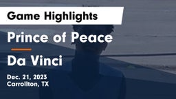 Prince of Peace  vs Da Vinci Game Highlights - Dec. 21, 2023