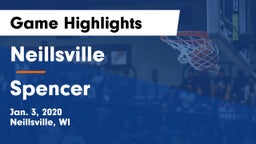 Neillsville  vs Spencer  Game Highlights - Jan. 3, 2020