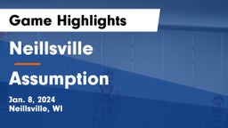 Neillsville  vs Assumption  Game Highlights - Jan. 8, 2024