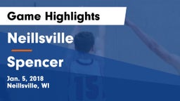 Neillsville  vs Spencer Game Highlights - Jan. 5, 2018