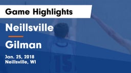 Neillsville  vs Gilman Game Highlights - Jan. 25, 2018