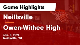 Neillsville  vs Owen-Withee High Game Highlights - Jan. 5, 2024