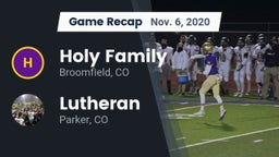 Recap: Holy Family  vs. Lutheran  2020