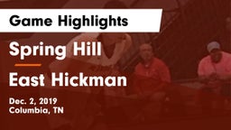 Spring Hill  vs East Hickman  Game Highlights - Dec. 2, 2019