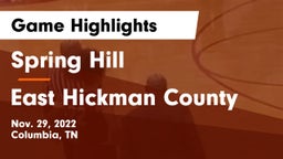 Spring Hill  vs East Hickman County  Game Highlights - Nov. 29, 2022