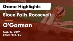 Sioux Falls Roosevelt  vs O'Gorman  Game Highlights - Aug. 27, 2019