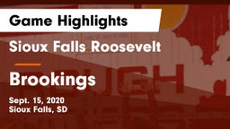 Sioux Falls Roosevelt  vs Brookings  Game Highlights - Sept. 15, 2020
