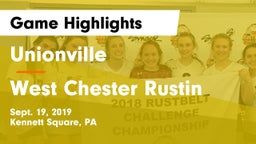 Unionville  vs West Chester Rustin  Game Highlights - Sept. 19, 2019