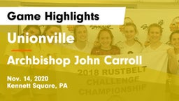 Unionville  vs Archbishop John Carroll  Game Highlights - Nov. 14, 2020