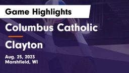 Columbus Catholic  vs Clayton Game Highlights - Aug. 25, 2023