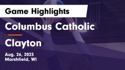 Columbus Catholic  vs Clayton  Game Highlights - Aug. 26, 2023