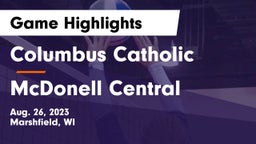 Columbus Catholic  vs McDonell Central  Game Highlights - Aug. 26, 2023