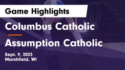 Columbus Catholic   vs Assumption Catholic Game Highlights - Sept. 9, 2023