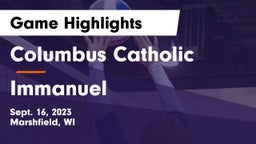 Columbus Catholic   vs Immanuel Game Highlights - Sept. 16, 2023