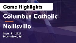 Columbus Catholic   vs Neillsville  Game Highlights - Sept. 21, 2023