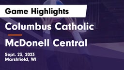 Columbus Catholic   vs McDonell Central  Game Highlights - Sept. 23, 2023