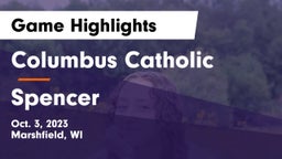 Columbus Catholic   vs Spencer  Game Highlights - Oct. 3, 2023
