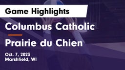 Columbus Catholic   vs Prairie du Chien  Game Highlights - Oct. 7, 2023