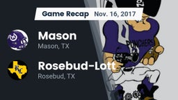 Recap: Mason  vs. Rosebud-Lott  2017