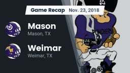 Recap: Mason  vs. Weimar  2018