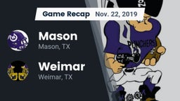 Recap: Mason  vs. Weimar  2019