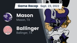 Recap: Mason  vs. Ballinger  2022