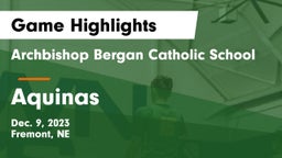 Archbishop Bergan Catholic School vs Aquinas  Game Highlights - Dec. 9, 2023