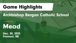 Archbishop Bergan Catholic School vs Mead  Game Highlights - Dec. 30, 2023