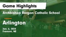 Archbishop Bergan Catholic School vs Arlington  Game Highlights - Jan. 6, 2024