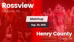 Matchup: Rossview  vs. Henry County  2016