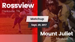 Matchup: Rossview  vs. Mount Juliet  2017