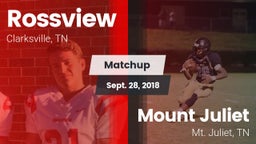 Matchup: Rossview  vs. Mount Juliet  2018