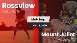 Matchup: Rossview  vs. Mount Juliet  2020