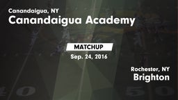 Matchup: Canandaigua Academy vs. Brighton  2016