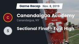 Recap: Canandaigua Academy  vs. Sectional Final - East High 2019