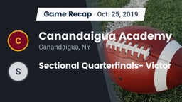 Recap: Canandaigua Academy  vs. Sectional Quarterfinals- Victor 2019