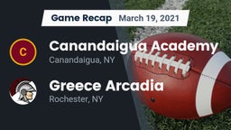 Recap: Canandaigua Academy  vs. Greece Arcadia  2021