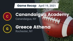 Recap: Canandaigua Academy  vs. Greece Athena  2021