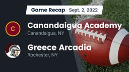 Recap: Canandaigua Academy  vs. Greece Arcadia  2022