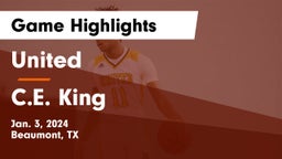 United  vs C.E. King  Game Highlights - Jan. 3, 2024