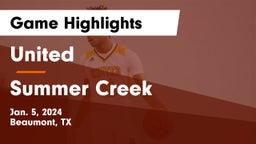 United  vs Summer Creek Game Highlights - Jan. 5, 2024