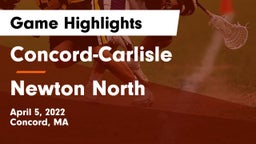 Concord-Carlisle  vs Newton North  Game Highlights - April 5, 2022