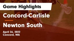Concord-Carlisle  vs Newton South  Game Highlights - April 26, 2022