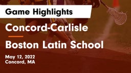 Concord-Carlisle  vs Boston Latin School Game Highlights - May 12, 2022
