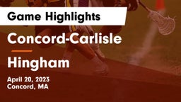 Concord-Carlisle  vs Hingham  Game Highlights - April 20, 2023