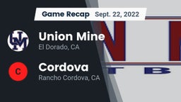 Recap: Union Mine  vs. Cordova  2022