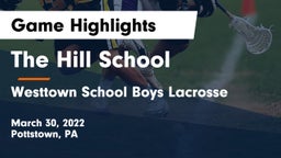 The Hill School vs Westtown School Boys Lacrosse Game Highlights - March 30, 2022